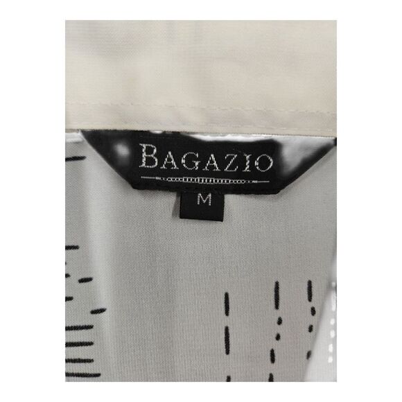 BAGAZIO MEN'S PURE WHITE/BLACK SHORT SLEEVE FASHION ABSTRACT SHIRT.BM2303. - Picture 8 of 9